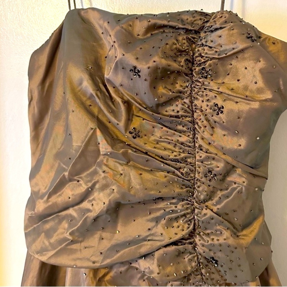 Bicici Strapless Formal Gown Full Skirt Strapless Bronze - Picture 5 of 7